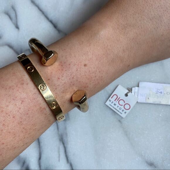 N!CO New York Gold Bangle - Picture 1 of 6